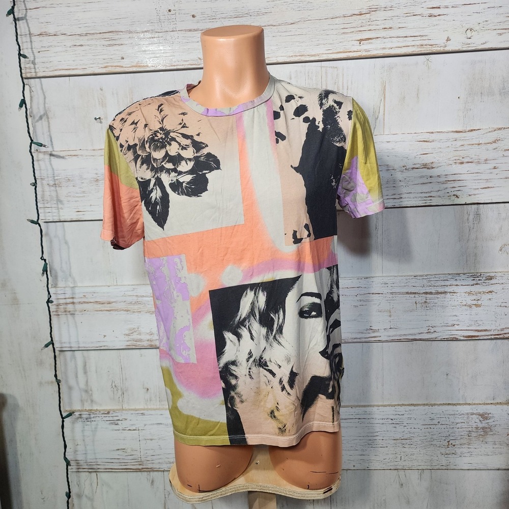 Smart Mens Guess Womens Face Graphic  T-Shirt Sz M A16